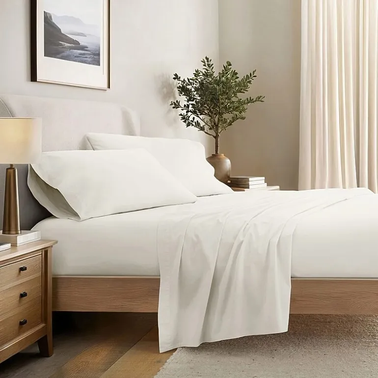 Casual Comfort 100% Cotton Percale Ultra-Soft 4 Piece Sheet Set