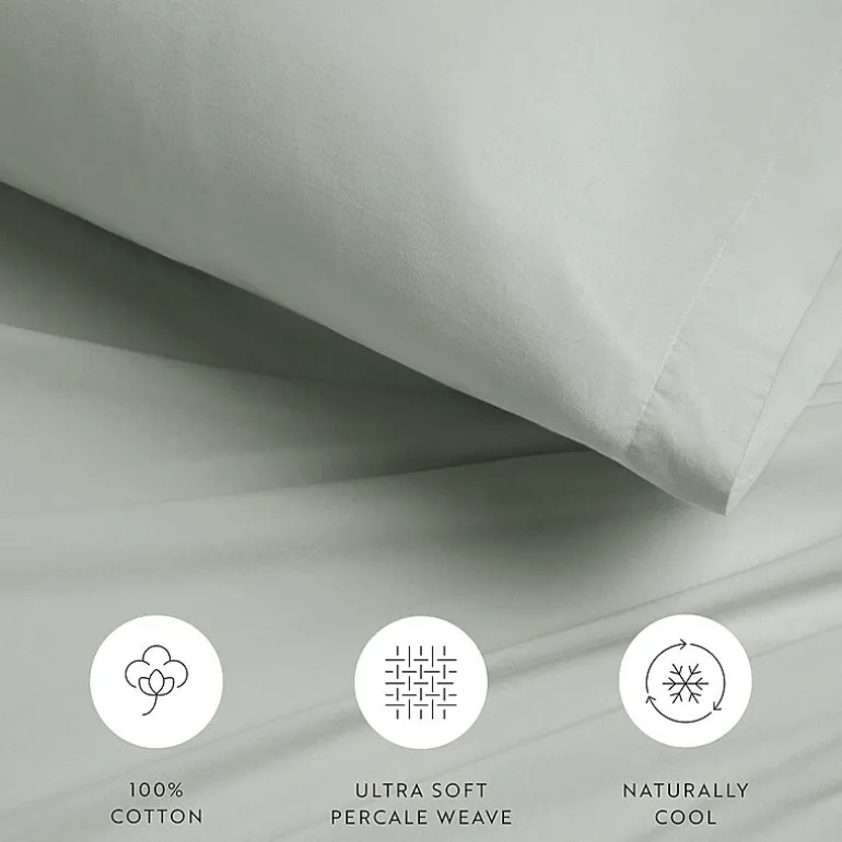 Casual Comfort 100% Cotton Percale Ultra-Soft 4 Piece Sheet Set