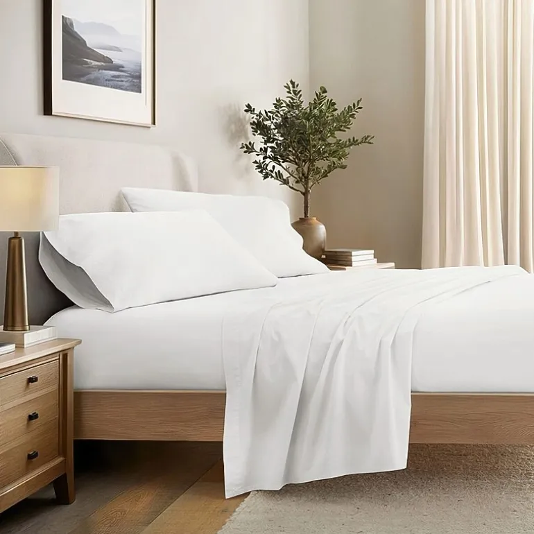 Casual Comfort 100% Cotton Percale Ultra-Soft 4 Piece Sheet Set
