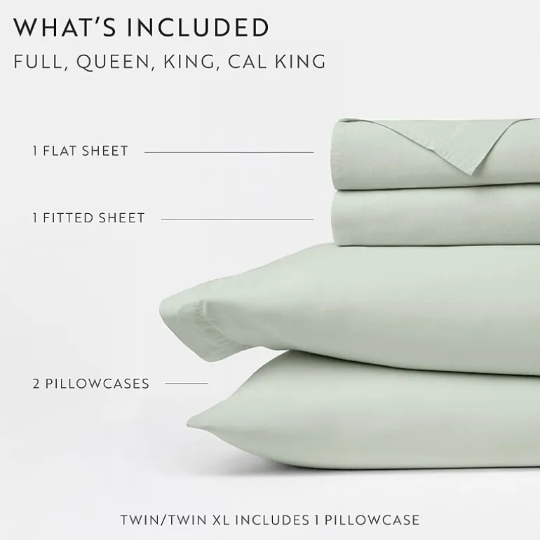 Casual Comfort 100% Cotton Percale Ultra-Soft 4 Piece Sheet Set