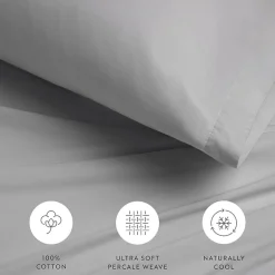 Casual Comfort 100% Cotton Percale Ultra-Soft 4 Piece Sheet Set
