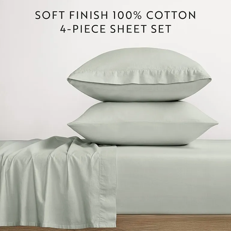 Casual Comfort 100% Cotton Percale Ultra-Soft 4 Piece Sheet Set