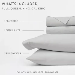 Casual Comfort 100% Cotton Percale Ultra-Soft 4 Piece Sheet Set