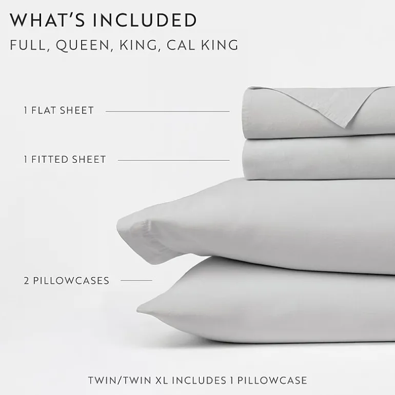 Casual Comfort 100% Cotton Percale Ultra-Soft 4 Piece Sheet Set
