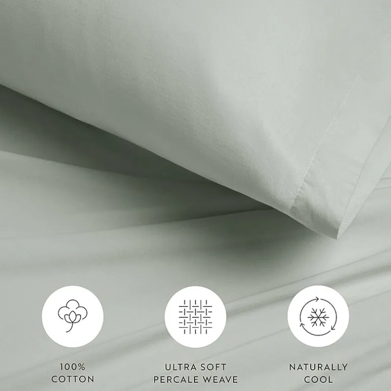 Casual Comfort 100% Cotton Percale Ultra-Soft 4 Piece Sheet Set