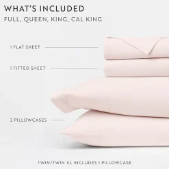 Casual Comfort 100% Cotton Percale Ultra-Soft 4 Piece Sheet Set