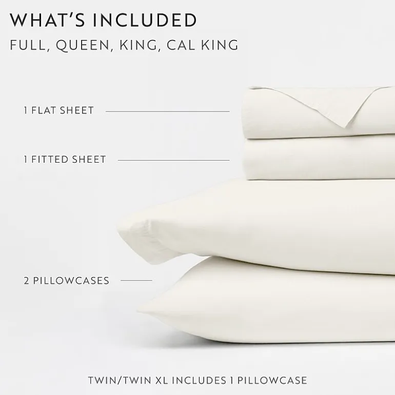Casual Comfort 100% Cotton Percale Ultra-Soft 4 Piece Sheet Set