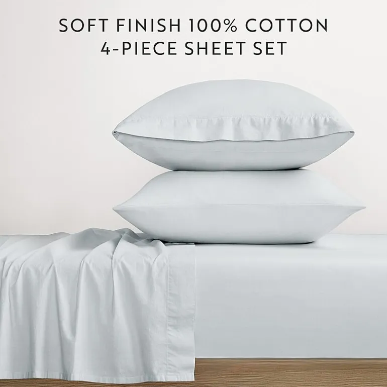 Casual Comfort 100% Cotton Percale Ultra-Soft 4 Piece Sheet Set
