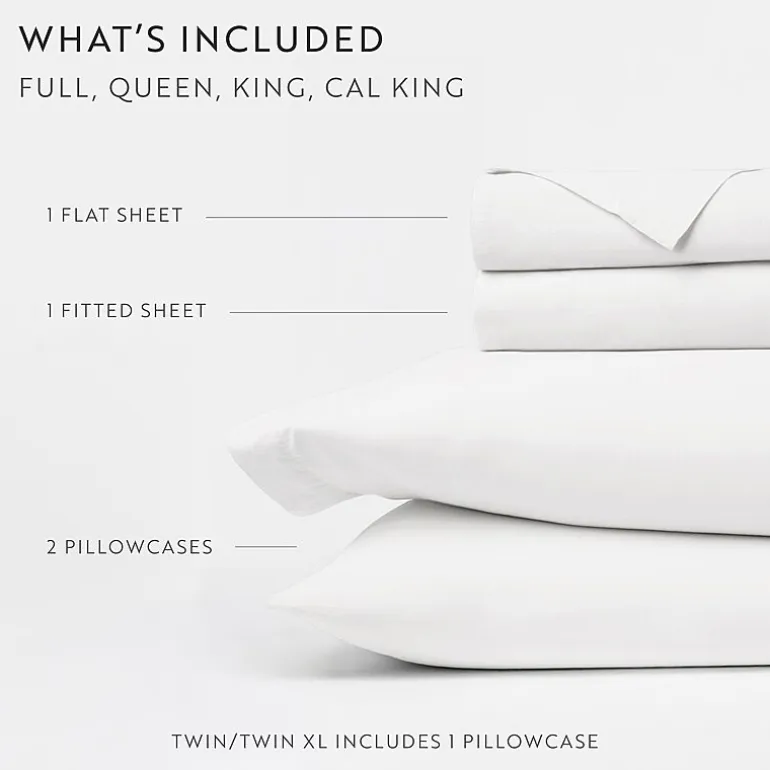 Casual Comfort 100% Cotton Percale Ultra-Soft 4 Piece Sheet Set
