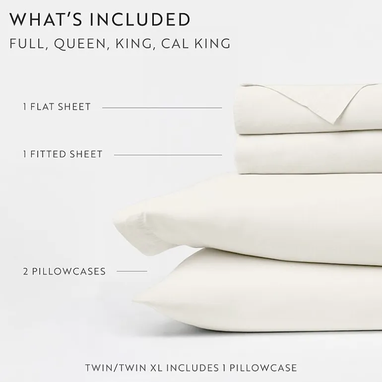 Casual Comfort 100% Cotton Percale Ultra-Soft 4 Piece Sheet Set
