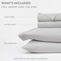 Casual Comfort 100% Cotton Percale Ultra-Soft 4 Piece Sheet Set