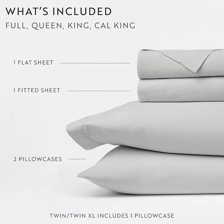 Casual Comfort 100% Cotton Percale Ultra-Soft 4 Piece Sheet Set