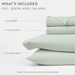 Casual Comfort 100% Cotton Percale Ultra-Soft 4 Piece Sheet Set