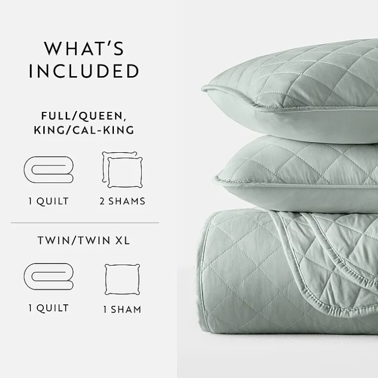 Casual Comfort Diamond Stitch Quilt Set