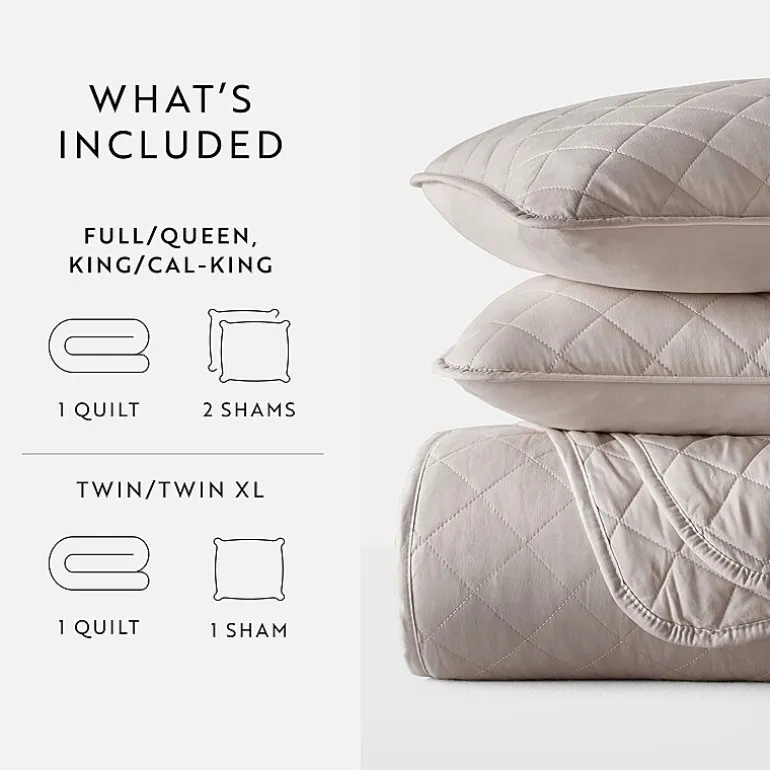 Casual Comfort Diamond Stitch Quilt Set