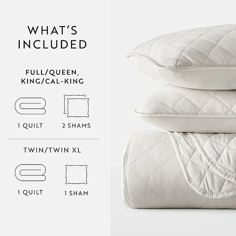 Casual Comfort Diamond Stitch Quilt Set