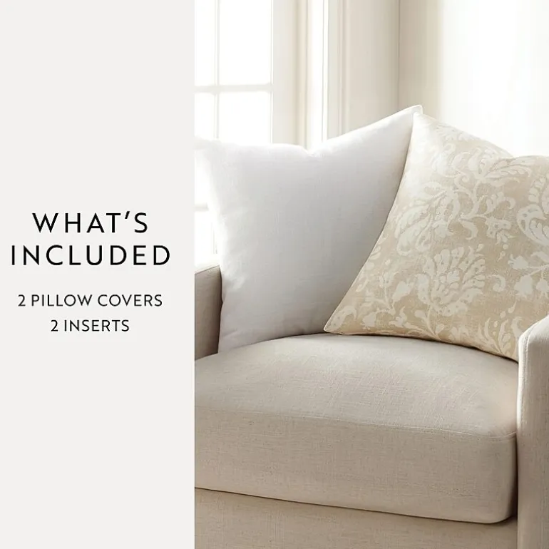 Casual Comfort Distressed Floral 2-pc. Square Throw Pillow Set