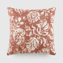 Casual Comfort Distressed Floral Cotton Square Throw Pillow
