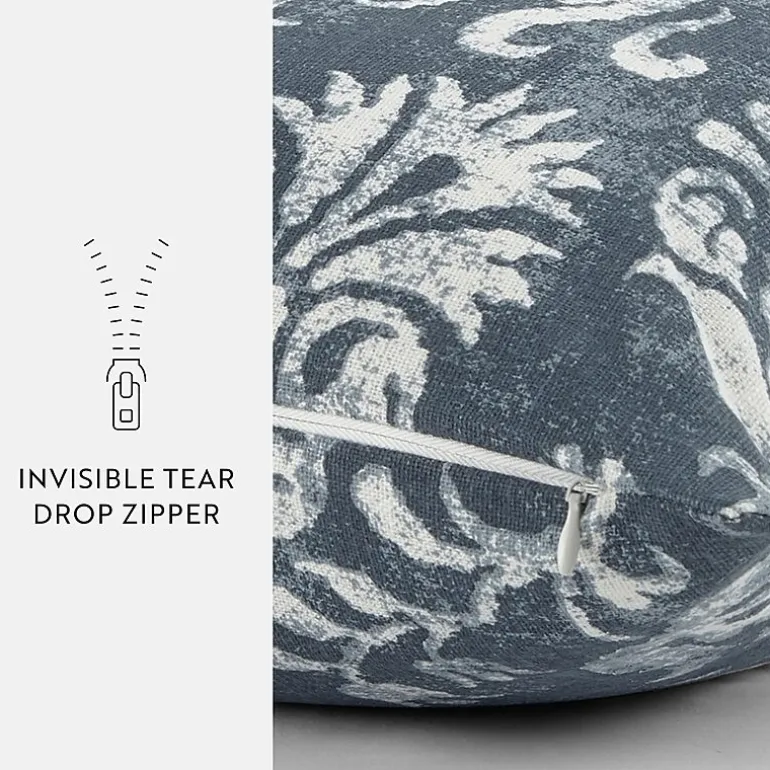 Casual Comfort Distressed Floral Cotton Square Throw Pillow