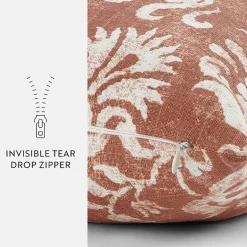 Casual Comfort Distressed Floral Cotton Square Throw Pillow