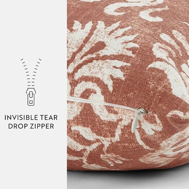 Casual Comfort Distressed Floral Cotton Square Throw Pillow