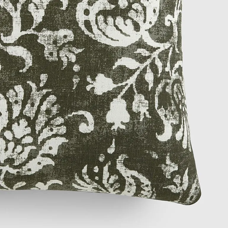 Casual Comfort Distressed Floral Cotton Square Throw Pillow