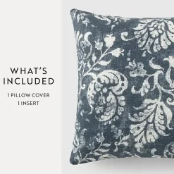 Casual Comfort Distressed Floral Cotton Square Throw Pillow