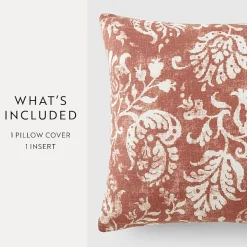 Casual Comfort Distressed Floral Cotton Square Throw Pillow