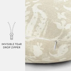 Casual Comfort Distressed Floral Cotton Square Throw Pillow