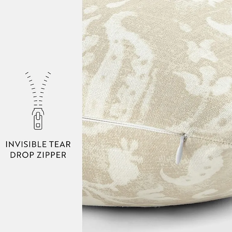 Casual Comfort Distressed Floral Cotton Square Throw Pillow