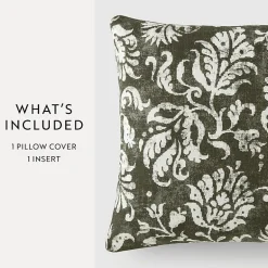 Casual Comfort Distressed Floral Cotton Square Throw Pillow