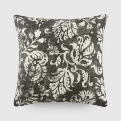 Casual Comfort Distressed Floral Cotton Square Throw Pillow