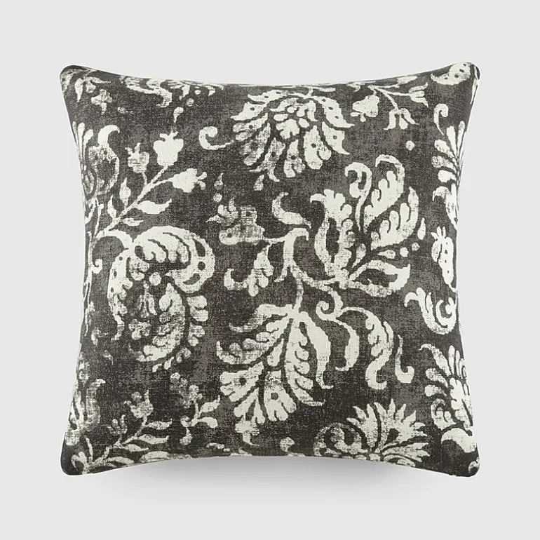 Casual Comfort Distressed Floral Cotton Square Throw Pillow