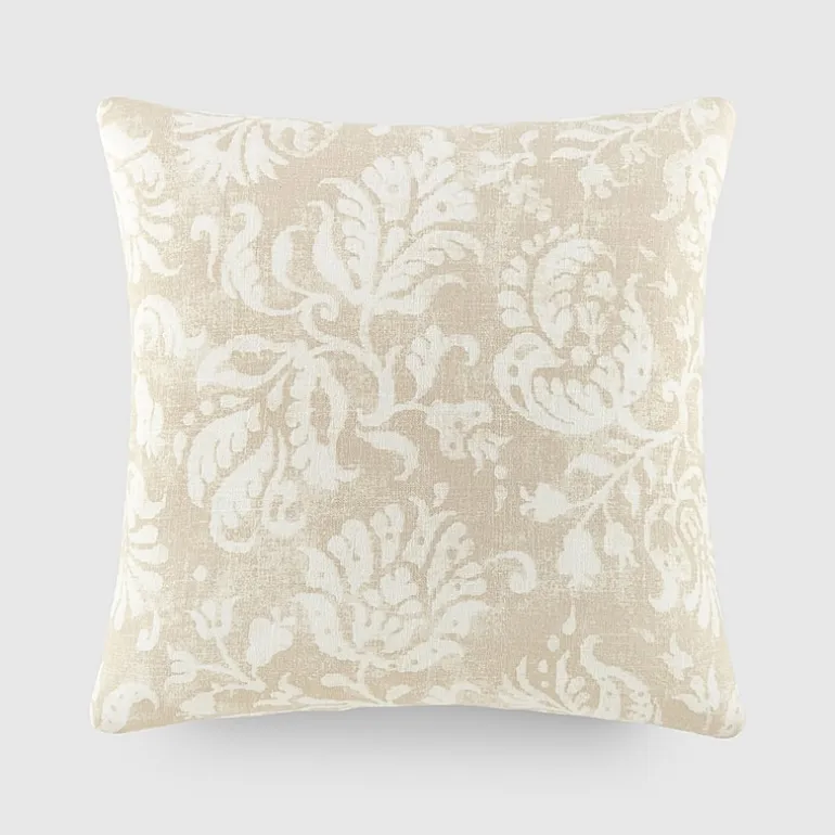 Casual Comfort Distressed Floral Cotton Square Throw Pillow
