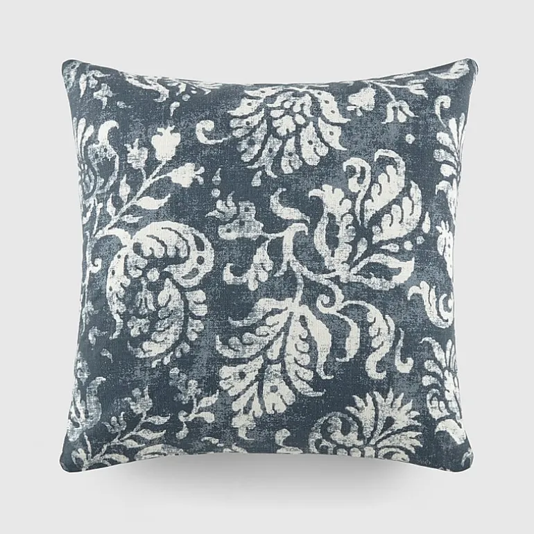 Casual Comfort Distressed Floral Cotton Square Throw Pillow