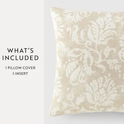 Casual Comfort Distressed Floral Cotton Square Throw Pillow
