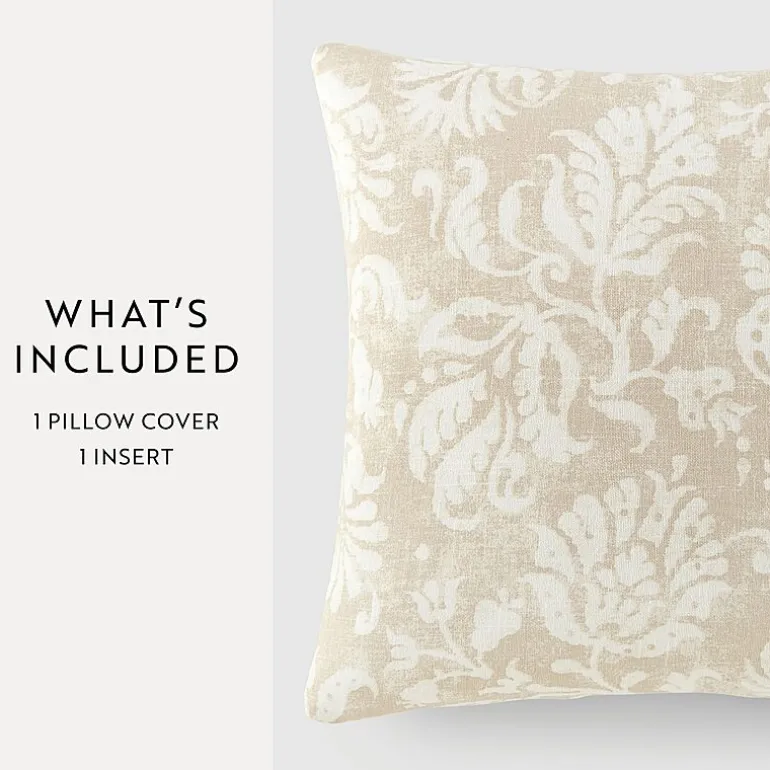 Casual Comfort Distressed Floral Cotton Square Throw Pillow