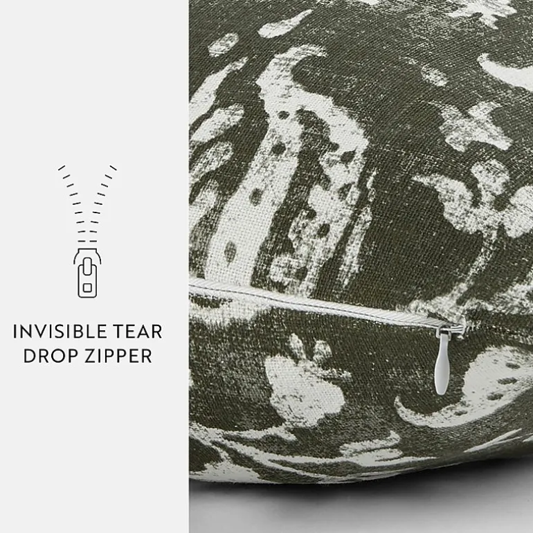 Casual Comfort Distressed Floral Cotton Square Throw Pillow