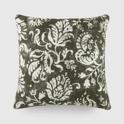 Casual Comfort Distressed Floral Cotton Square Throw Pillow