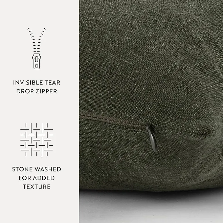 Casual Comfort Distressed Stonewash Cotton Decor Throw Pillow