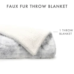 Casual Comfort Faux Fur Tie Dye Reversible Extra Weight Throw Blanket