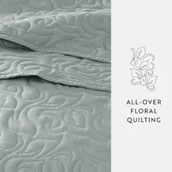 Casual Comfort Floral Stitch Quilt Set