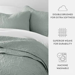 Casual Comfort Floral Stitch Quilt Set