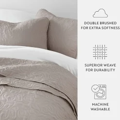 Casual Comfort Floral Stitch Quilt Set