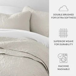 Casual Comfort Floral Stitch Quilt Set