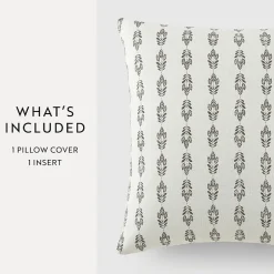 Casual Comfort Folk Leaves Cotton Square Throw Pillow