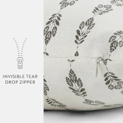 Casual Comfort Folk Leaves Cotton Square Throw Pillow