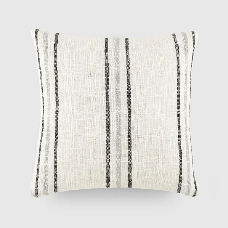 Casual Comfort Framed Stripe Yarn Dyed Square Throw Pillow