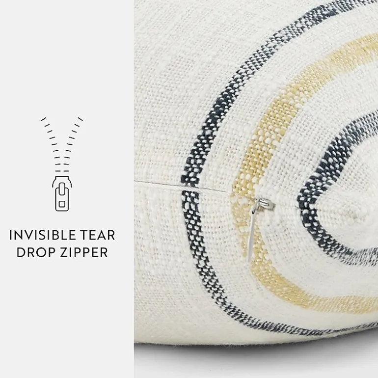 Casual Comfort Framed Stripe Yarn Dyed Square Throw Pillow