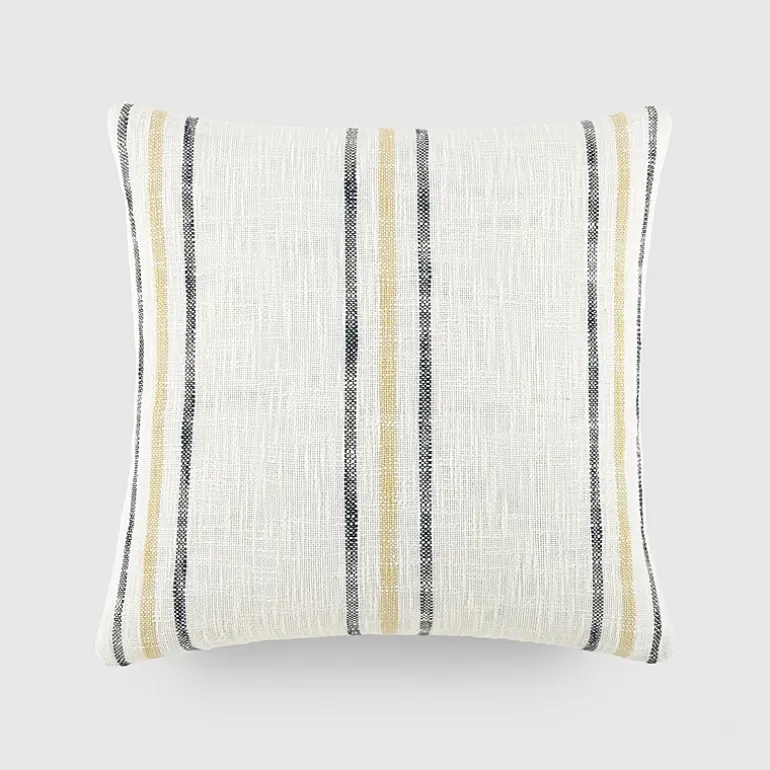Casual Comfort Framed Stripe Yarn Dyed Square Throw Pillow